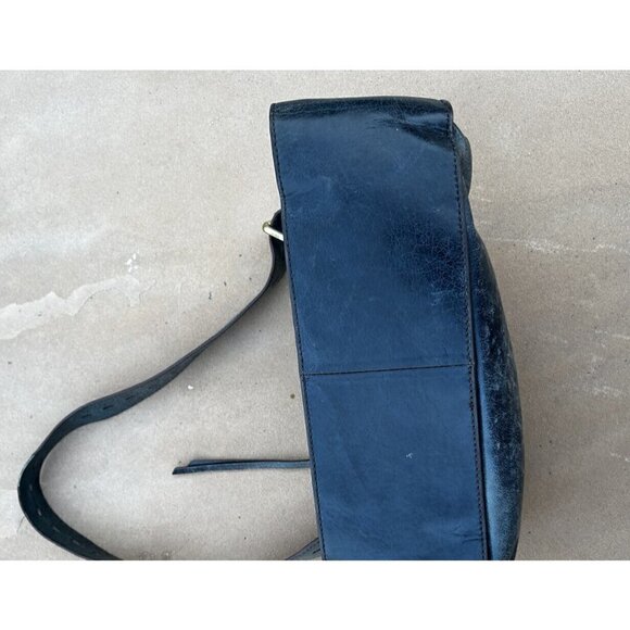 IRIS TYLER BLUE GENUINE LEATHER TOTE SHOULDER BAG HANDBAG HOBO PURSE - Picture 5 of 5